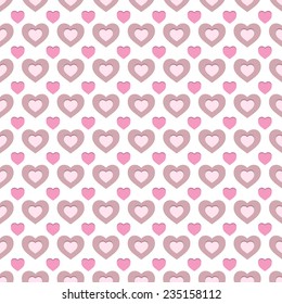 Abstract pink and brown seamless pattern Valentine hearts