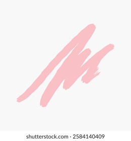 Abstract pink brush strokes on a white background. Simple pink brush strokes create a minimalist design. Pink brush strokes add artistic flair. Doodle illustration vector.
