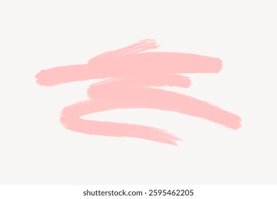 Abstract pink brush strokes on a white background. The pink brush strokes create a soft, artistic feel. Pink brush strokes add a creative touch. Doodle vector illustration.