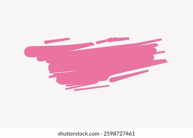 Abstract pink brush strokes on a white background. Pink brush strokes create a dynamic, artistic feel. Pink strokes add a vibrant, modern touch. Vector element.