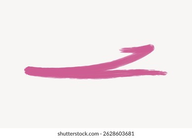 Abstract pink brushstroke on a white background. The brushstroke is bold and dynamic, creating a sense of movement. Artistic and minimalist design. Background with copy space, vector.