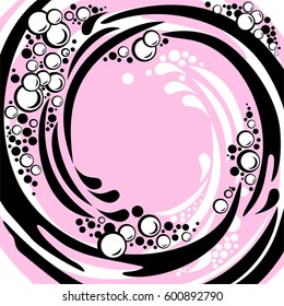 Abstract pink bubbles background. Water Splash . Vector Illustration