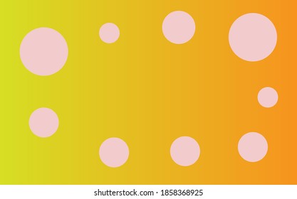 Abstract pink bubbles, isolated on orange background, vector, eps 10
