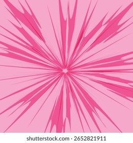 Ilustração abstrata do vetor da explosão da erupção rosa com raios de explosão dinâmicos. Padrão geométrico moderno perfeito para arte, fundos, impressões, têxteis, papéis de parede, projetos digitais.