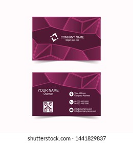 Abstract pink business card template. Vector illustration.