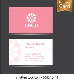 Abstract pink business card template