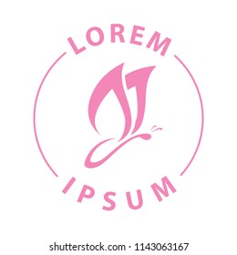 Abstract Pink Butterfly, Logo Template