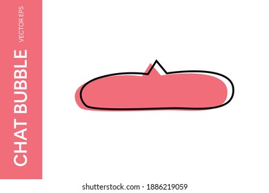 Resumen de burbujas de chat rosa colección de texto con trazo negro