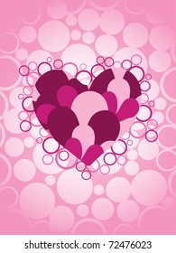 abstract pink circle background with beautiful heart