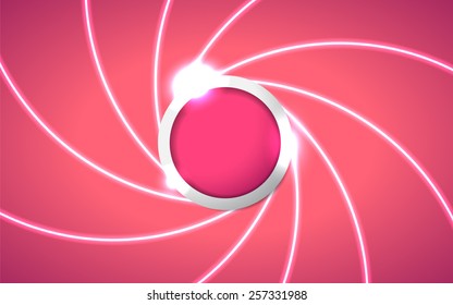 Abstract Pink Circle Background. Metal Button Sphere. Vector Illustration EPS 10