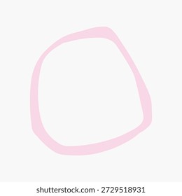 Abstract pink circle on white background. Minimalist design with a pink circle. Simple and modern, this pink circle adds a soft touch to any design. Pink circle art. Frame graphic vector.