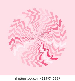 abstract pink circle with rough stripes