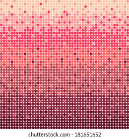 Abstract pink circles background in pixel art style