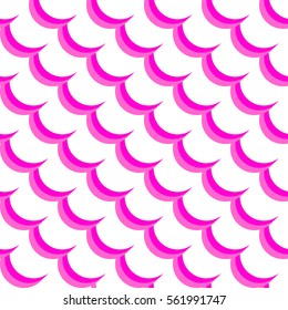 Abstract pink circles background in simple style. Vector seamless pattern with geometric figures. Hipster filling. The color image. The composition of scales. Multipurpose background. Beautiful print