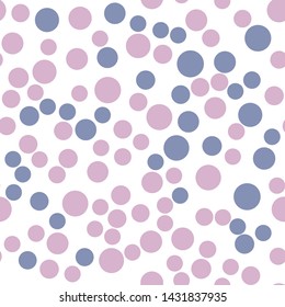 Abstract pink circles seamless pattern. Minimalistic elements wallpaper. Simple background. Vector illustration