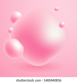 Abstract pink color background with beautiful liquid fluid for cosmetics cream posters, placards and brochures. Eps10 vector illustration.