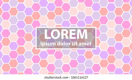 Abstract pink color pattern hexagon background vector.Modern design for your prints, cards, flyers, brochures, posters, banners, presentation etc.