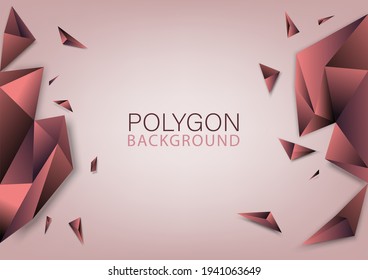 Abstract pink color polygon triangle geometric background.