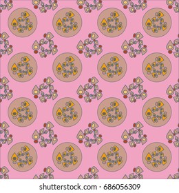 Abstract pink color seamless pattern for new background.