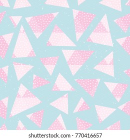 Abstract pink color triagnles pattern with grunge effect
