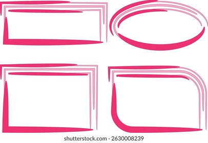 abstract pink colorful line art frames shapes collection