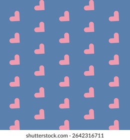 abstract pink colour heart shapes pattern with blue background