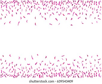 Abstract pink confetti background. Isolated on the white. Vector holiday illustration.