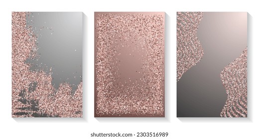 Abstract pink confetti grain scatter texture. Triangle square circle star granules noise. Banner template. Glittering crumb elements dot confetti. Birthday decoration spark splatter