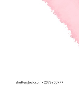 Abstract Pink Corner Border Background. Abstract Watercolor Background. Pink Watercolor Corner Background