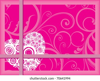 abstract pink creative floral background with isolated circle pattern heart