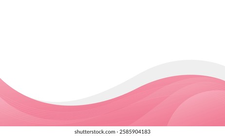 Abstract pink curve background with wave shapes. Pink and white beauty dynamic wallpaper. Template banner background for beauty products, sales, ads, events, web, and pages