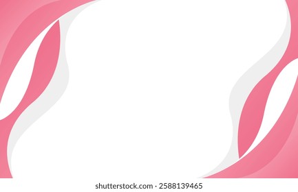 Abstract pink curve background with wave shapes. Pink and white beauty dynamic wallpaper. Template banner background for beauty products, sales, ads, events, web, and pages