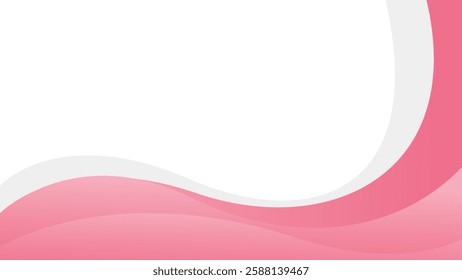 Abstract pink curve background with wave shapes. Pink and white beauty dynamic wallpaper. Template banner background for beauty products, sales, ads, events, web, and pages