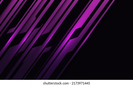 Abstract pink cyber lines futuristic light on black with blank space design modern technology background vector illustration.