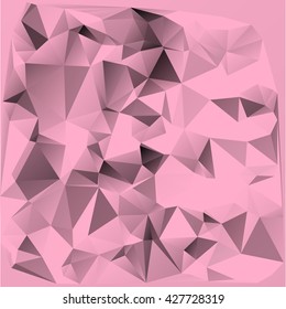 Abstract pink and dark background consisting of triangles. Vector art.