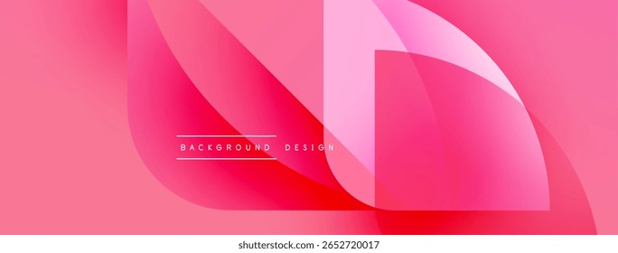 Abstract pink design features flowing shapes, gradients. Modern aesthetic, vibrant colors create dynamic visual impact. Simple, clean composition.