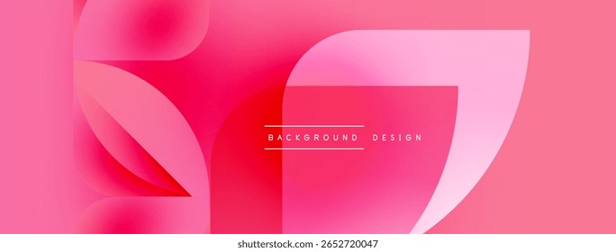 Abstract pink design features flowing shapes, gradients. Modern aesthetic, suitable for backgrounds, presentations. Simple, vibrant composition.