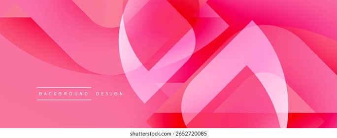 Abstract pink design features flowing layers, smooth gradients. Modern aesthetic, suitable for backgrounds, banners, presentations.