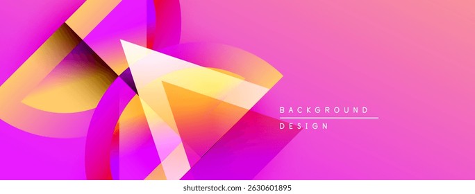 Abstract pink design features layered shapes, gradients. Modern aesthetic, dynamic composition, suitable background element.