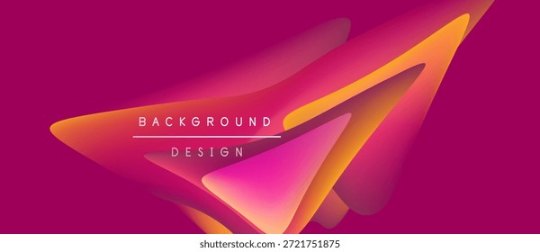 Abstractas diseño rosa cuenta con capas de Formas de color naranja. Los colores degradados crean un efecto visual dinámico. El texto lee el diseño de fondo.