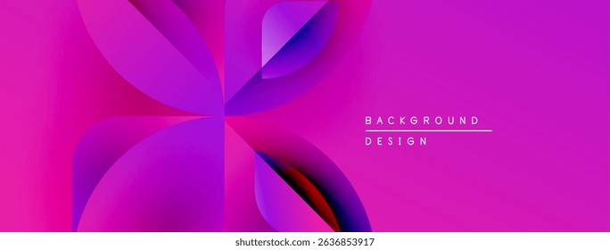 Abstract pink design features overlapping shapes. Gradient colors create dynamic visual effect. Text reads background design.