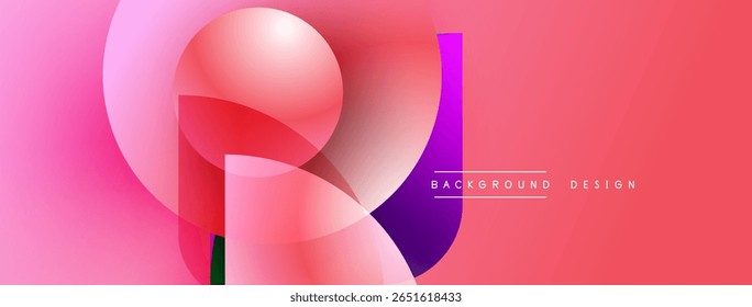 Abstract pink design features overlapping circles, gradients. Modern aesthetic, suitable for backgrounds, presentations. Minimalist style.