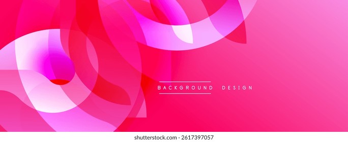 Abstract pink design. Overlapping circles create dynamic gradient effect. Modern background suitable for various projects.