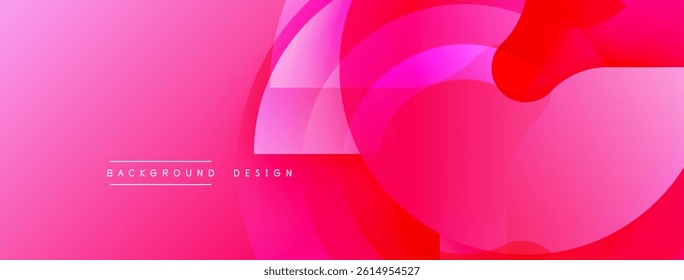 Abstract pink design. Overlapping shapes create dynamic visual effect. Gradient transitions offer smooth color flow. Modern aesthetic.