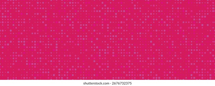 Abstract Pink Dot Pattern Vector Background. Vibrant Magenta Halftone Gradient Texture with Geometric Circles for Modern Design, Digital Wallpaper and Tech Art