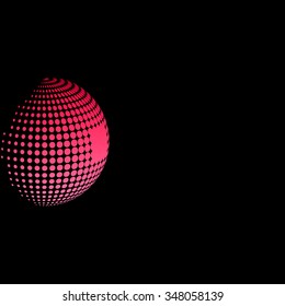 Abstract pink dots, black background for your text and logo, vector illustration.