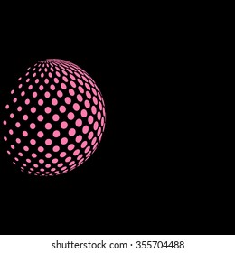Abstract pink dots, black background for your text and logo