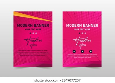 Abstract Pink Dotted Banner Template, se puede usar para diseños de negocios, presentaciones o cualquier diseño adecuado.