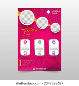 Abstract Pink Dotted Flyer Template, can be used for business designs, presentation designs or any suitable designs.