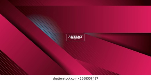 Abstract pink dynamic gradient illustration background with 3d look and simple line pattern and rectangle elements. Cool and luxury design. Vector Eps10